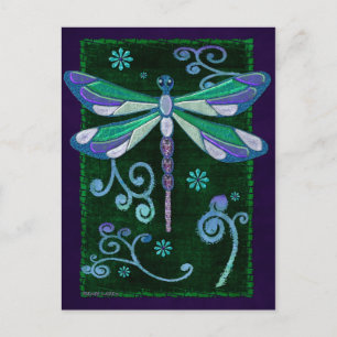 Postal Dragonfly Elegant Jeweld Folk Art