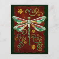 Dragonfly Elegant Jewled 2 Folk Art