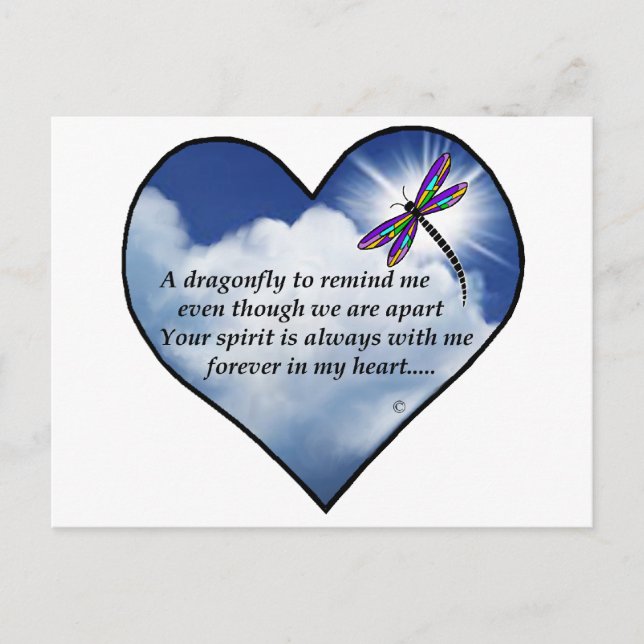 Postal Dragonfly Heart Poem (Anverso)