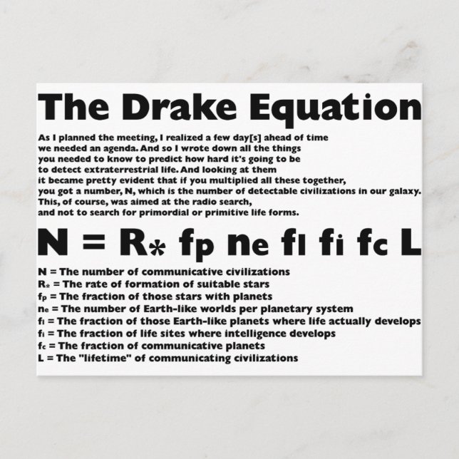 Postal Drake_Equation (Anverso)