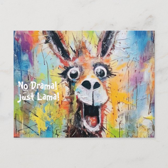 Postal Drama Lama Personalisierbar | Funky Hipster (Anverso)