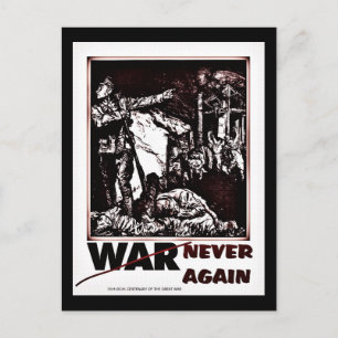 Postal Dramático centenario de la Guerra Mundial Nunca má