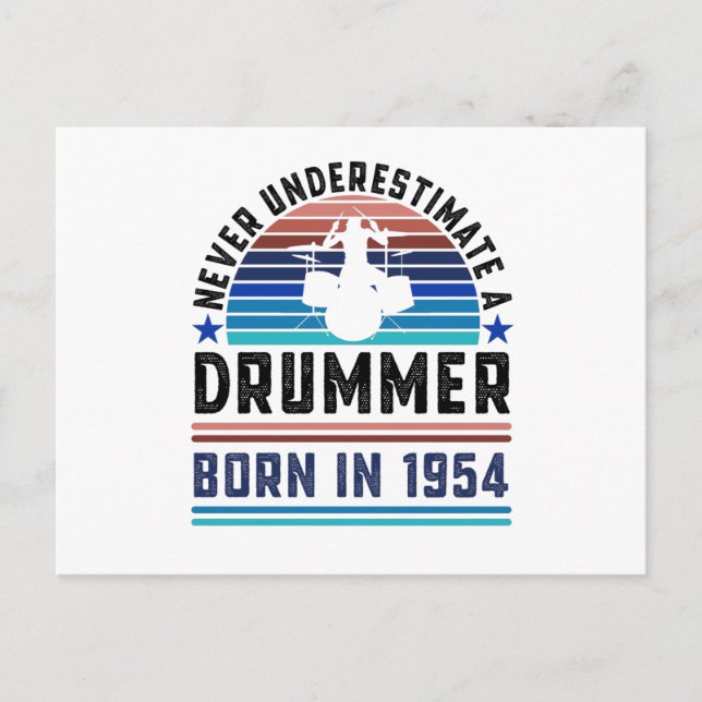 Postal Dramero nacido en 1954 70º cumpleaños regalo de ta (Anverso)