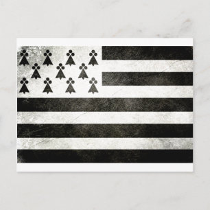 Postal Drapeau Bretagne Vintage