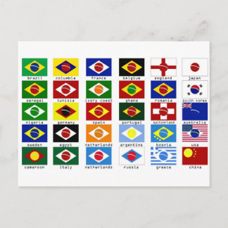 Postal drapeaux pour la coupe du monde au brésil