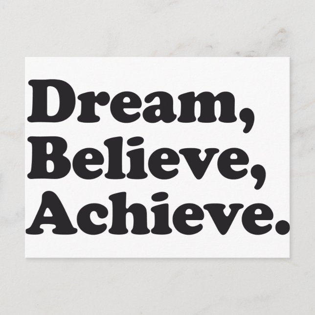 Postal Dream Believe Achieve (Anverso)