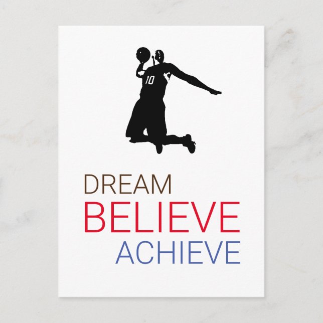 Postal Dream Believe Achieve Basketball (Anverso)