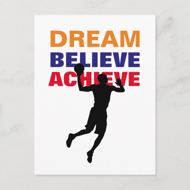 Postal Dream Believe Achieve Basketball Pop Art (Anverso)