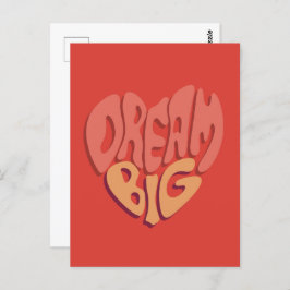 Postal Dream Big: El poderoso lema del corazón rojo