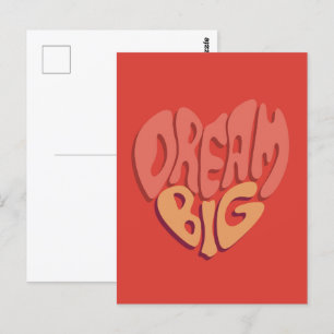 Postal Dream Big: El poderoso lema del corazón rojo