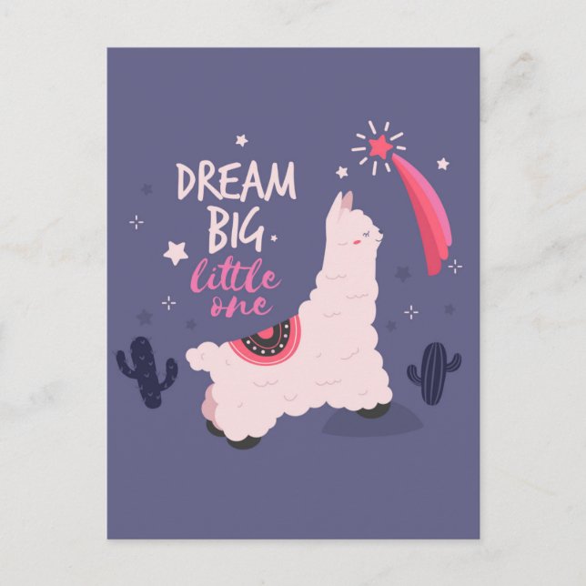 Postal Dream Big Llama (Anverso)