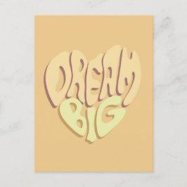 Postal Dream Big: Palabras positivas amarillas