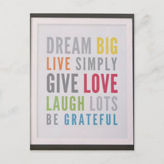 Postal Dream Big Postcard Manténgase en contacto