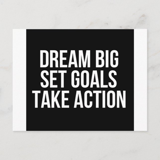 Postal Dream Big Set Goals Take Action Motivational Cita (Anverso)