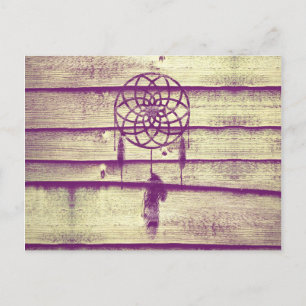 Postal Dream Catcher Purple Wood