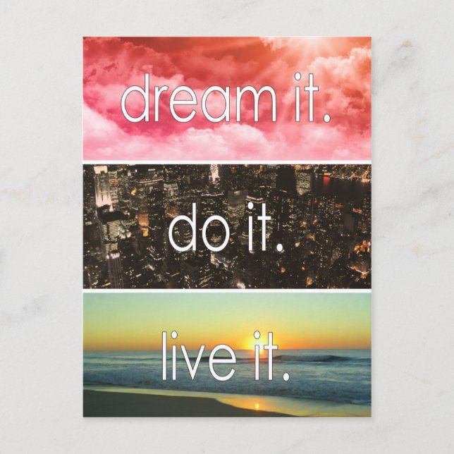 Postal Dream It Do It Live It Motivational Cita (Anverso)