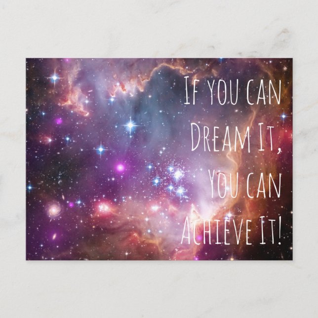 Postal Dream It Logra Cita Motivacional Galaxy Star (Anverso)
