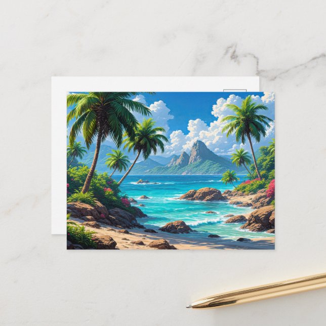 Postal Dream On, Tropical Paradise, (Anverso/Reverso In Situ)