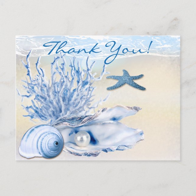 Postal Dream Shore Beach Muy Blue Gracias (Anverso)