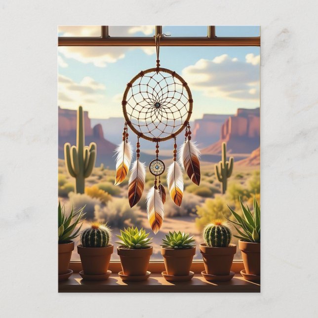 Postal Dreamcatcher, cañones del desierto, Cacti (Anverso)