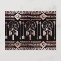 Dreamcatcher Rosa de Oro Tribal Aztec en negro