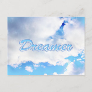 Postal Dreamer puffy nubes blancas y cielo azul