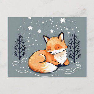 Postal Dreaming Fox Night Sky