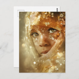 Postal Dreamlike Children Portrait | Golden Veil Gaze