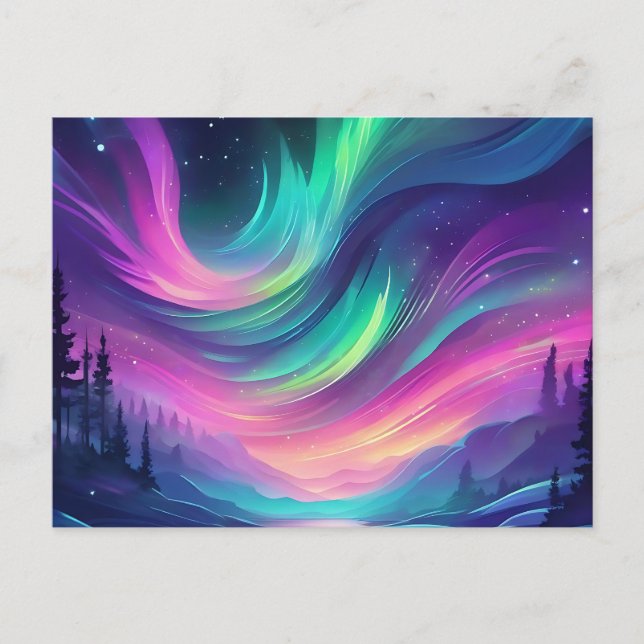 Postal Dreamy Aurora Borealis (Anverso)