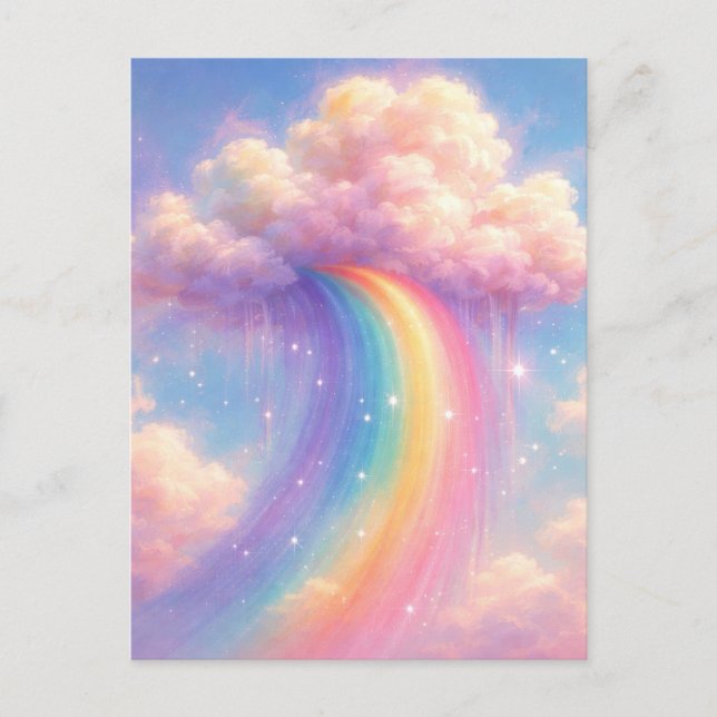 Postal Dreamy Cloud Rainbow - Pastel Painting Style (Anverso)