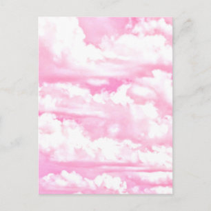 Postal Dreamy Happy Pink Clouds