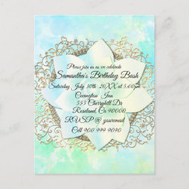 Postal Dreamy Pastels Lotus Flower Birthday Personalizado