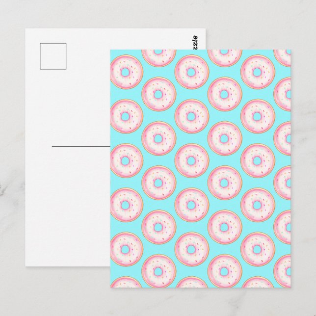 Postal Drenuelos de salpicaduras de color rosa (Anverso / Reverso)