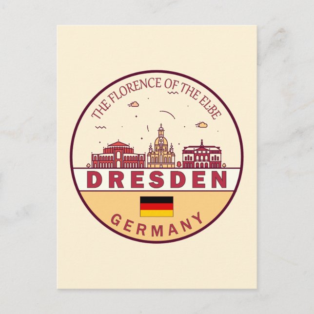 Postal Dresden Alemania City Skyline Emblem (Anverso)
