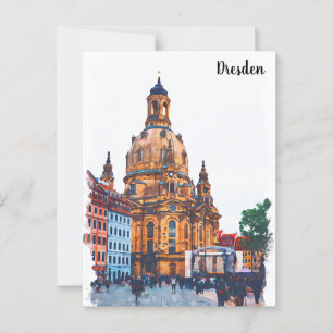 Postal Dresden Alemania Frauenkirche City View