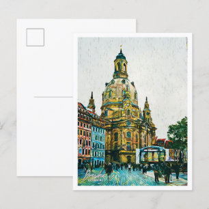 Postal Dresden Alemania Hermoso paisaje de la ciudad de p