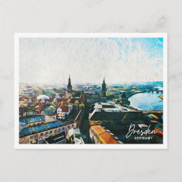 Postal Dresden Alemania Hermoso paisaje de pintura al óle