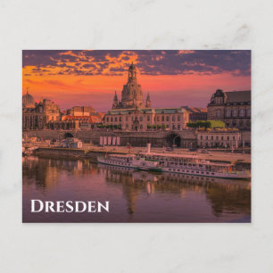 Postal Dresden Germany Sunset Travel Photo
