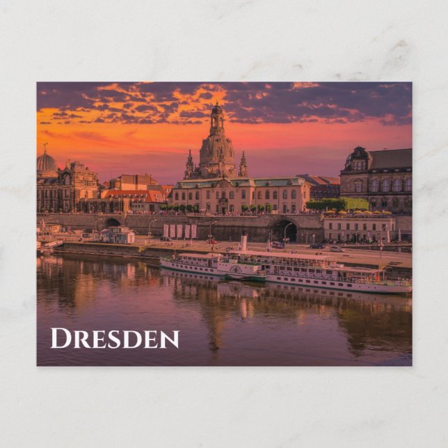 Postal Dresden Germany Sunset Travel Photo (Anverso)