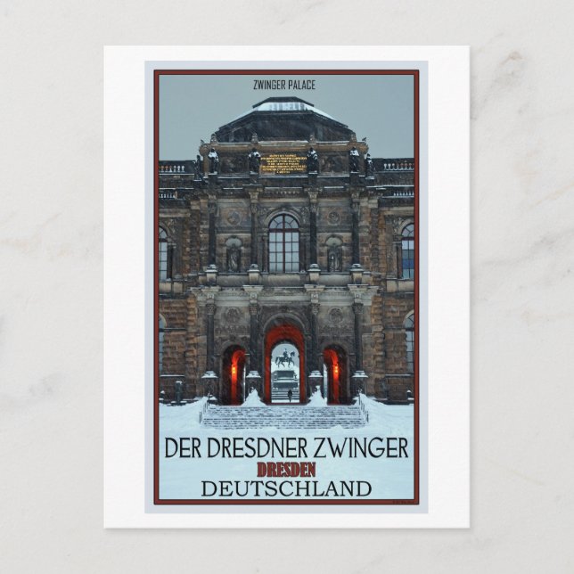 Postal Dresden - Zwinger Palace Winter P (Anverso)