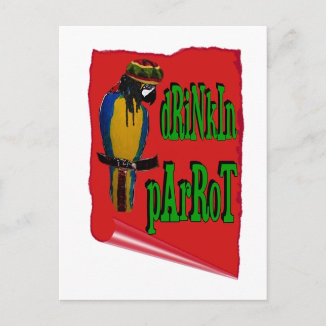 Postal Drinkin' Parrot (Anverso)