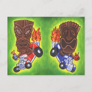 Postal Drivin Tikis Postcard