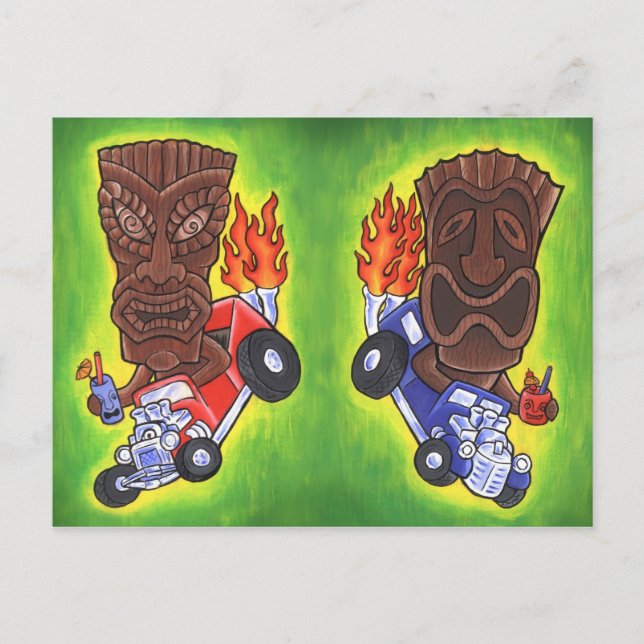 Postal Drivin Tikis Postcard (Anverso)