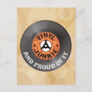 Postal Drogadicto del vinilo - y orgulloso de él