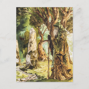 Postal Druida  Sacerdote sabio celta de la naturaleza