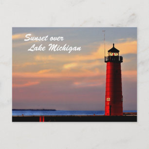 Postal DSC_0036sm_editado-1, Sunset over, Lago Michigan