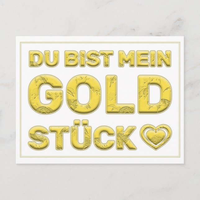 Postal ¡Du bist mein Goldstück! (Anverso)