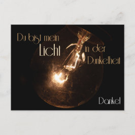 Postal ¡Du bist mein Licht en der Dunkelheit! - ¡Danke!