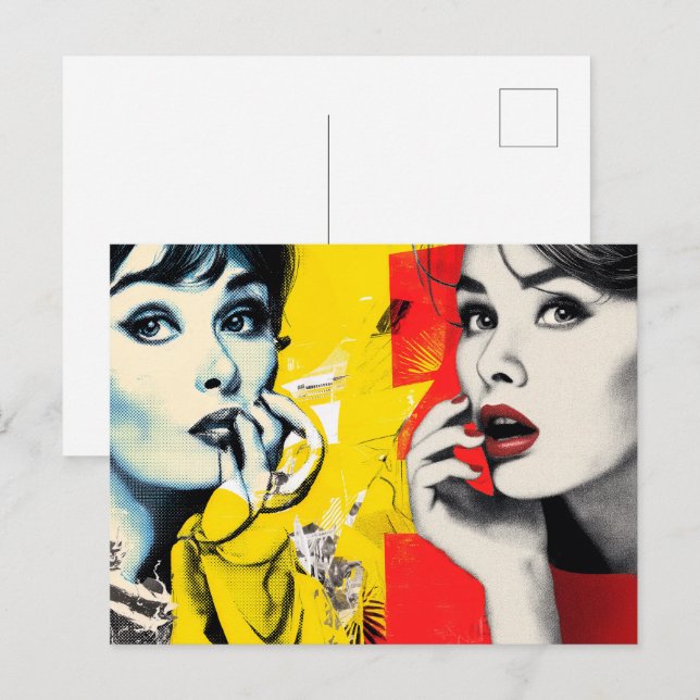Postal Dual pop art portrait  (Anverso / Reverso)