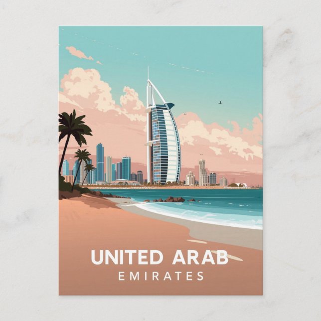 Postal Dubai Coast Vintage Travel (Anverso)